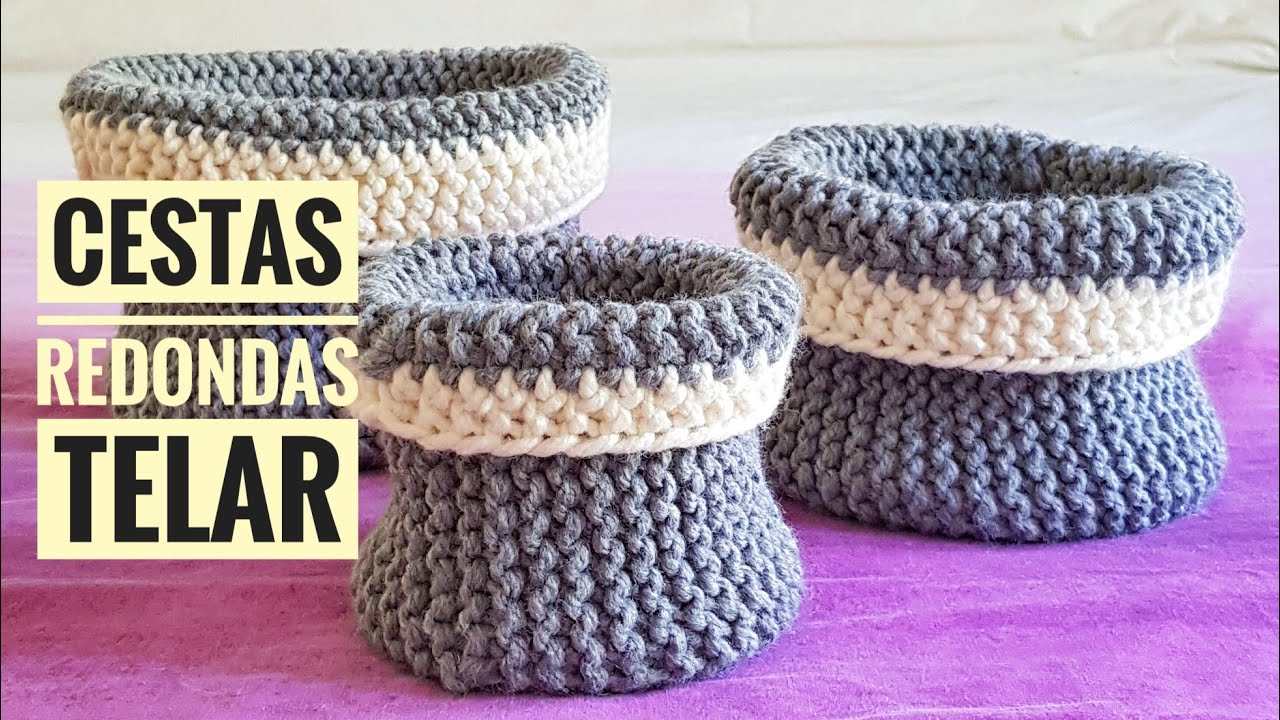 Cómo tejer cestas redondas con telar (Tutorial DIY)
