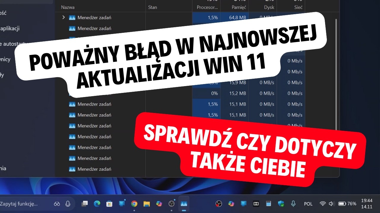 Windows 11 25H2: Poważny błąd w najnowszej aktualizacji! Sprawdź czy dotyczy także Ciebie
