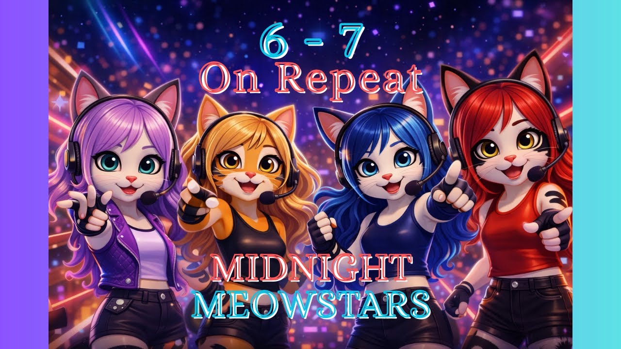6 7 On Repeat - Midnight Meowstars - Play Time Songs TV