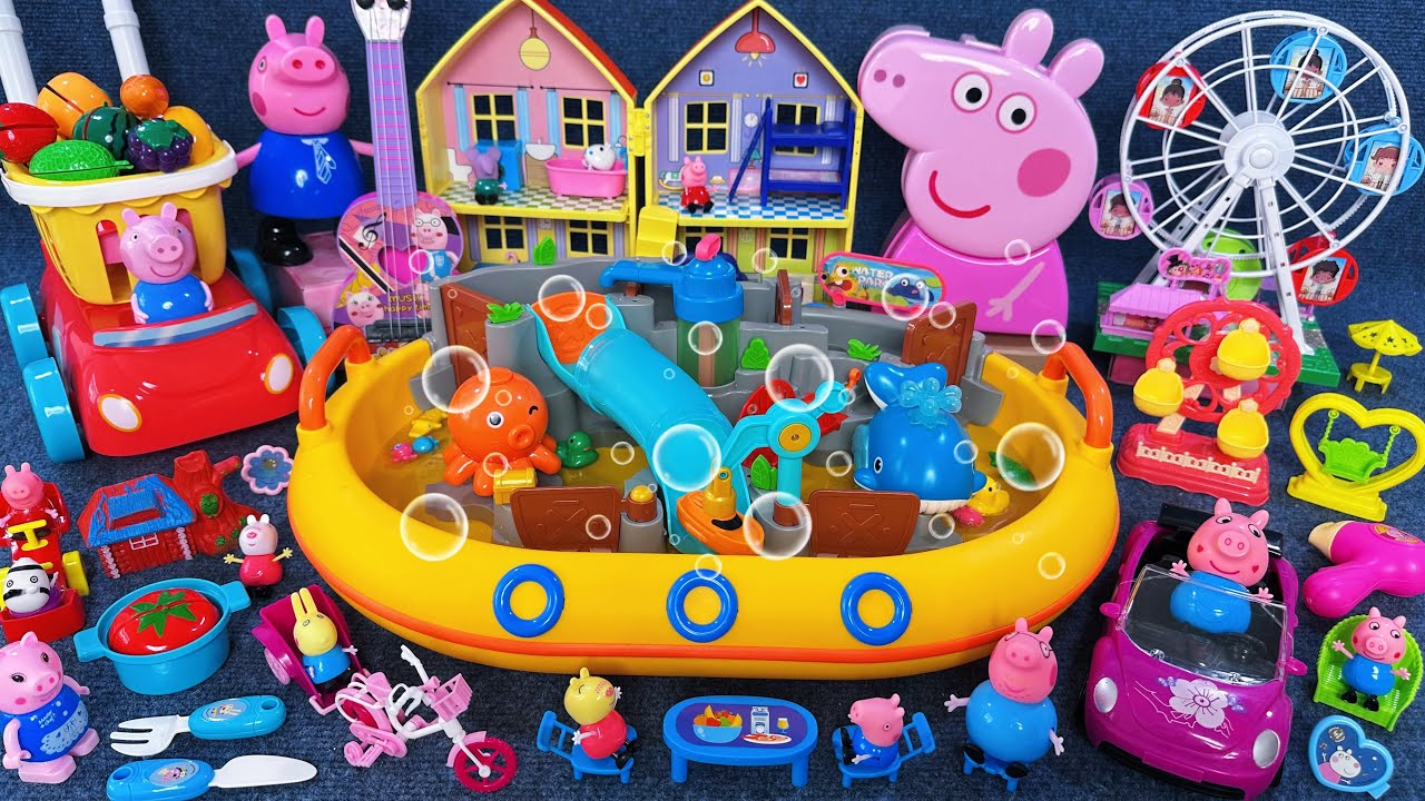 13 Minutes Satisfying with Unboxing Peppa Pig Water Park Swimming Pool Playset ASMR｜Review Toys