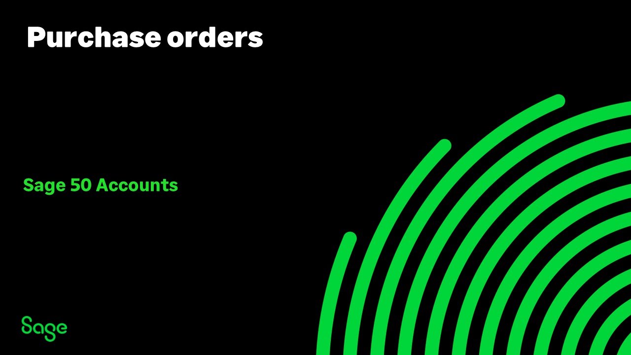 Sage 50 Accounts (UK) - Purchase orders
