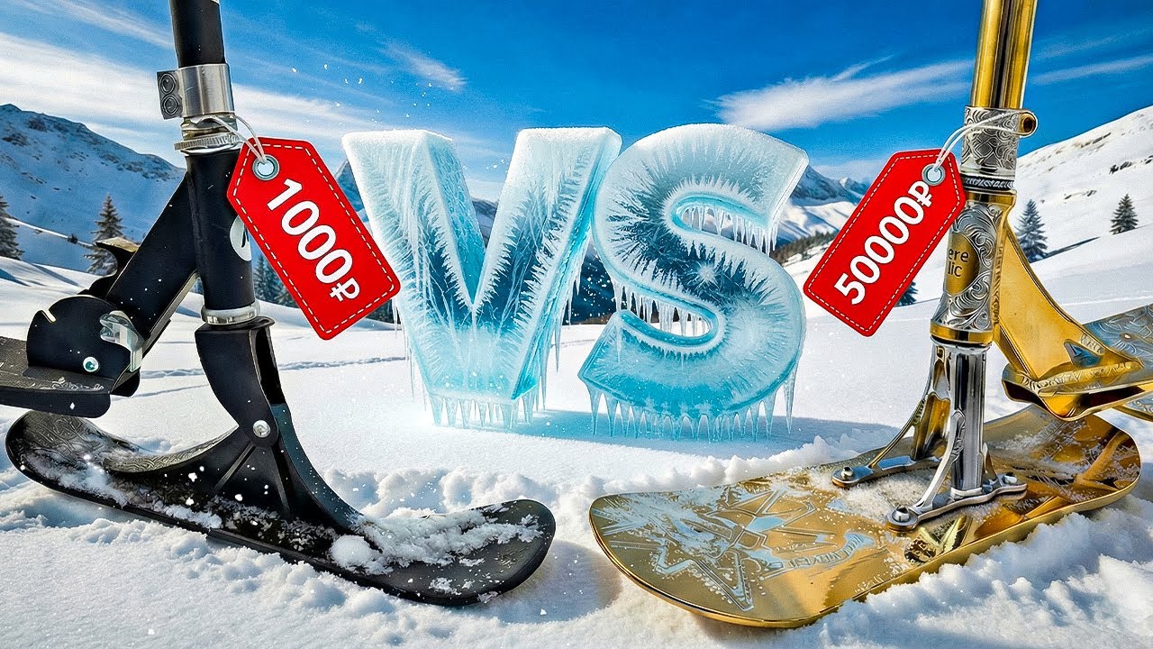 ДЕШЕВЫЙ VS ДОРОГОЙ СНЕЖНЫЙ САМОКАТ 