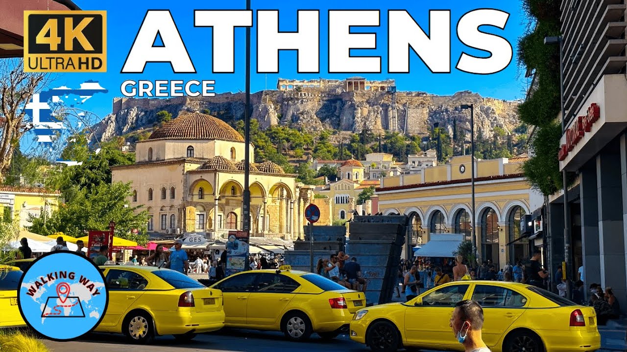 Athens, Greece Walking Tour - 4K 60fps with Captions