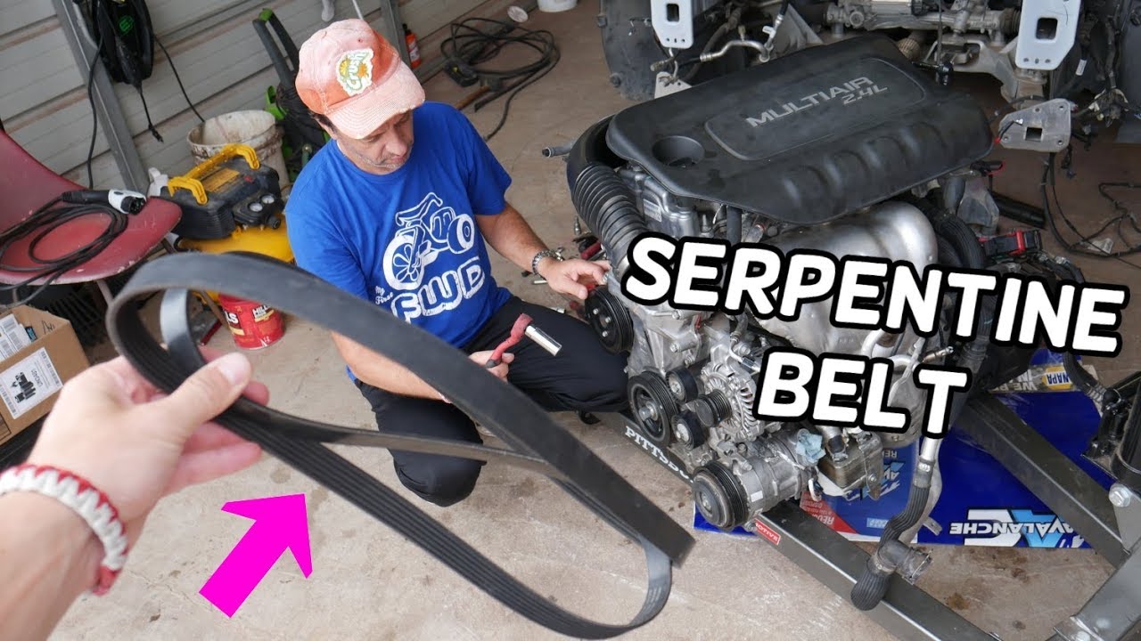 SERPENTINE BELT REPLACEMENT REMOVAL 2.4 CHRYSLER 200 FIAT 500X DODGE PORMASTER CITY 2.4 FIAT TORO