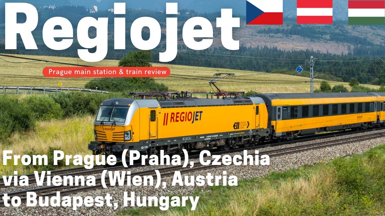 Поезд Regiojet из Праги (Praha) через Вену (Wena) в Будапешт. Главный вокзал Праги и обзор поезда.