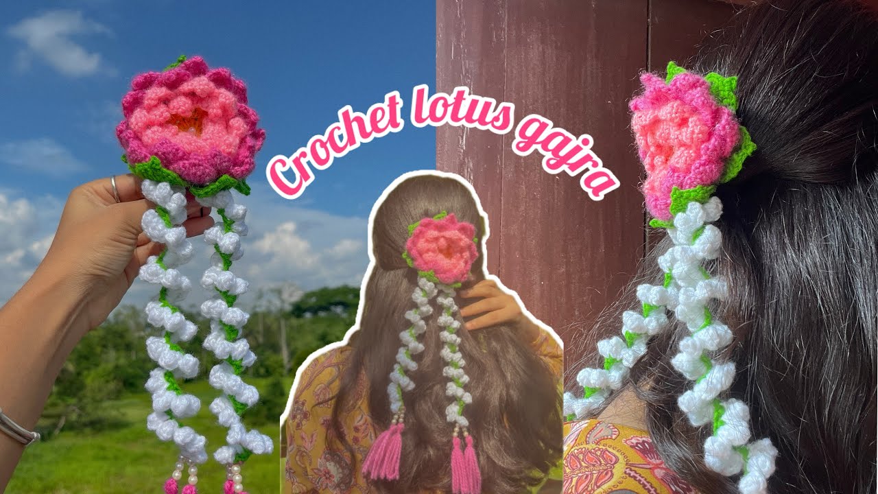 Crochet lotus gajra tutorial 🌷✨
