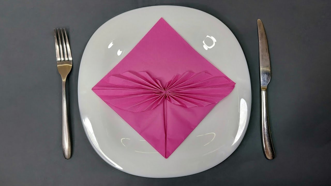 How to fold paper napkin for table setting