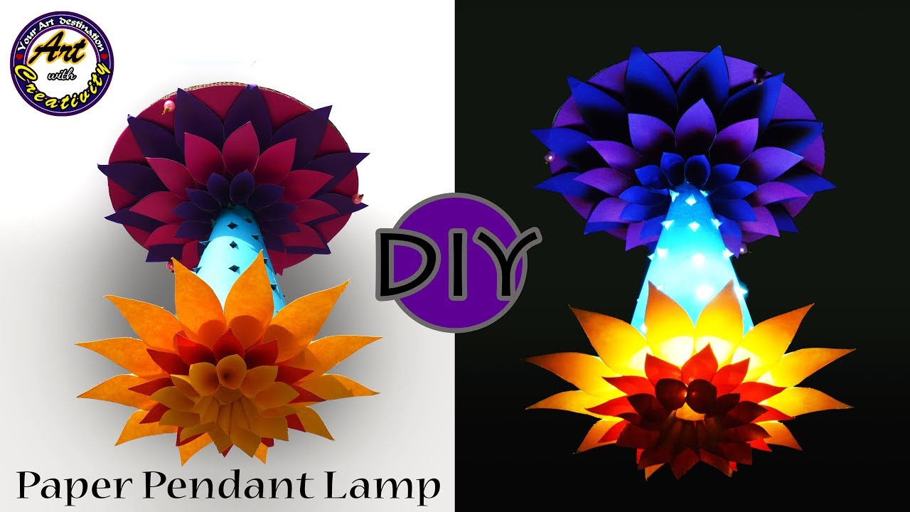 DIY Paper Pendant Lamp | lamp shades | Lamp | hanging light | Art with Creativity 203