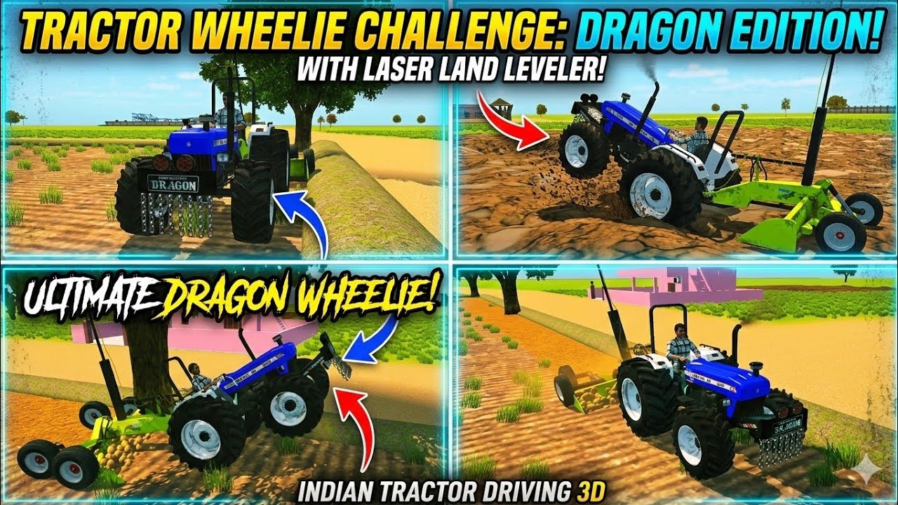 लेज़र लेवलर के साथ सबसे भारी स्टंट! 🚜💨 | New Holland 3630 Dragon  