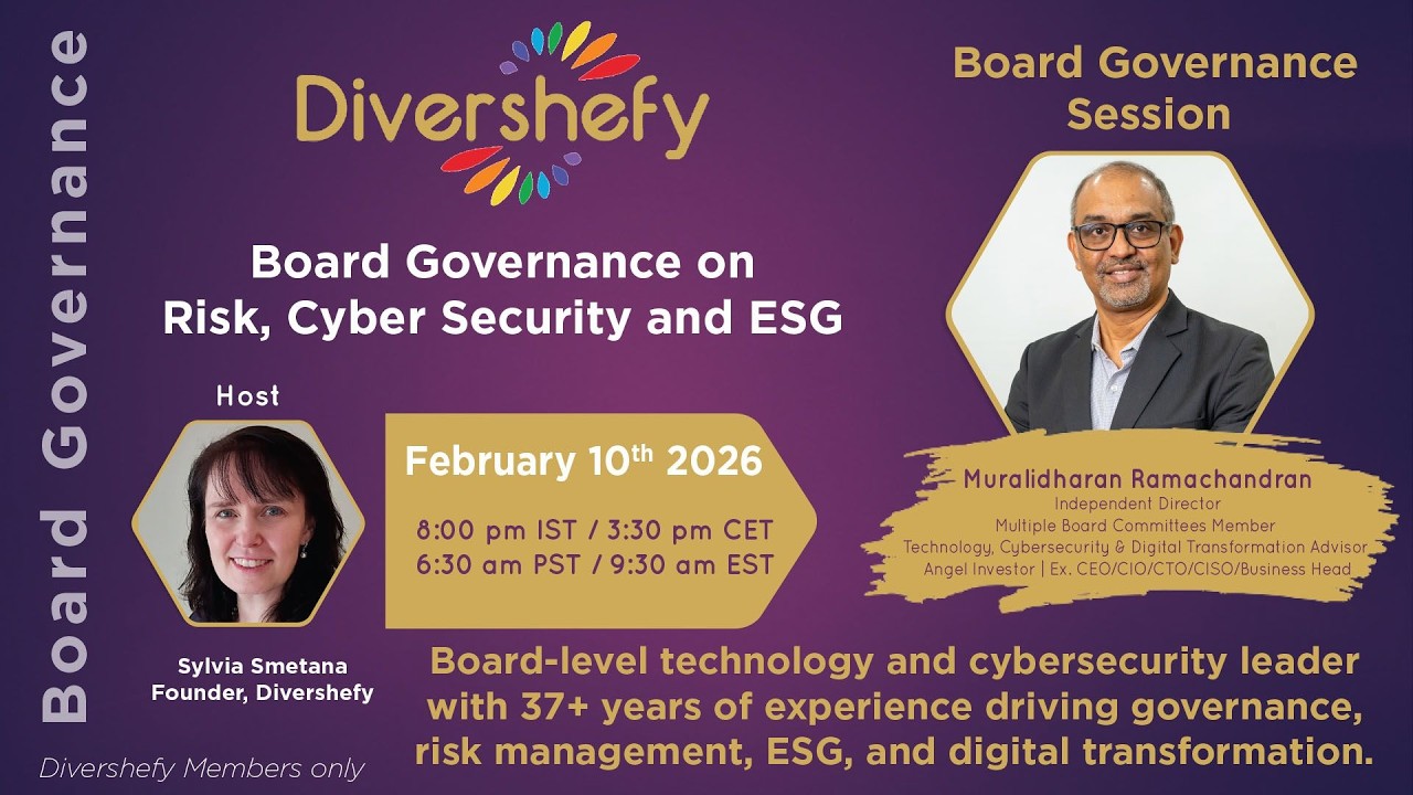 Board Governance Risk, ESG, Cybersecurity with Muralidharan Ramachandran