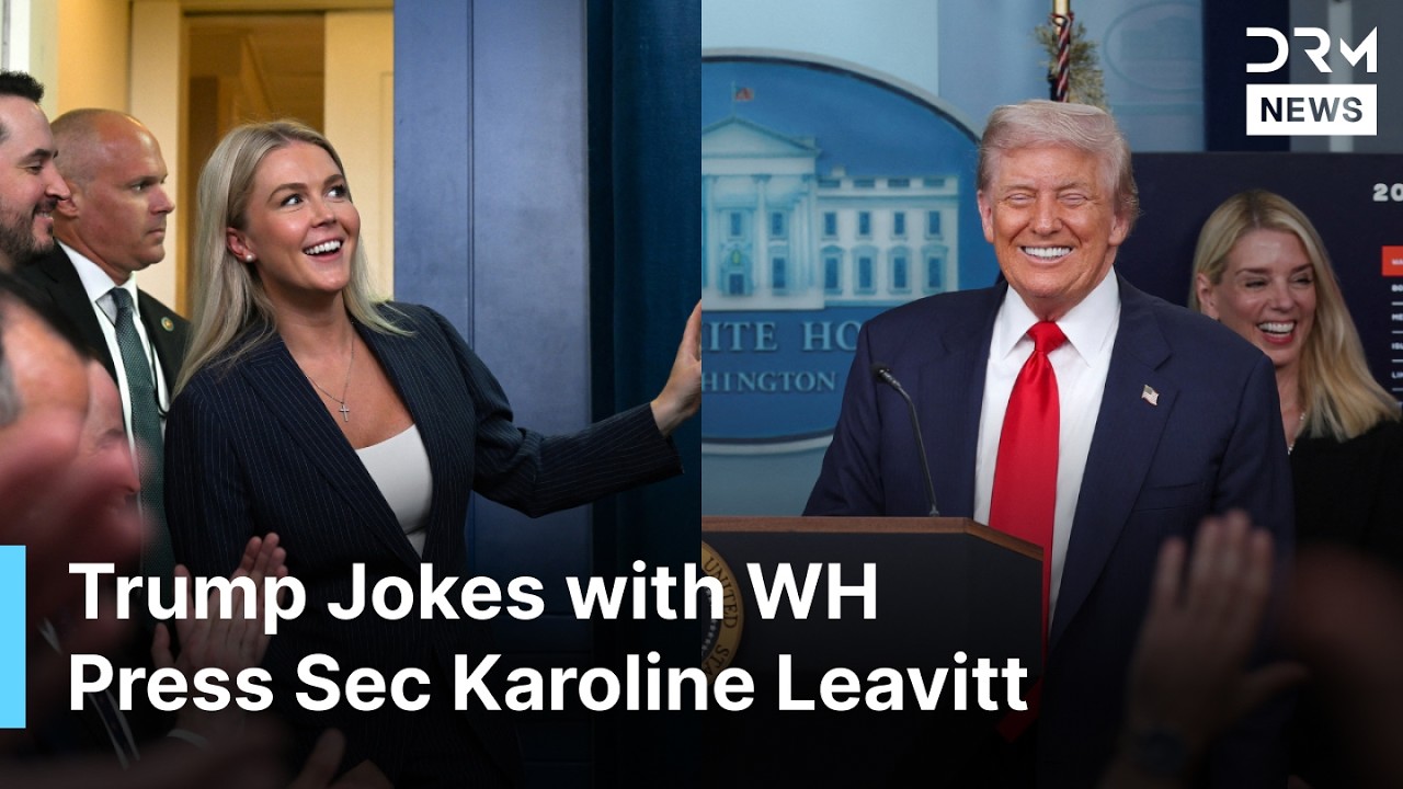 ВИДЕО: Трамп шутит с пресс-секретарем Белого дома Каролин Ливитт, называя её «моей суперзвездой» ...