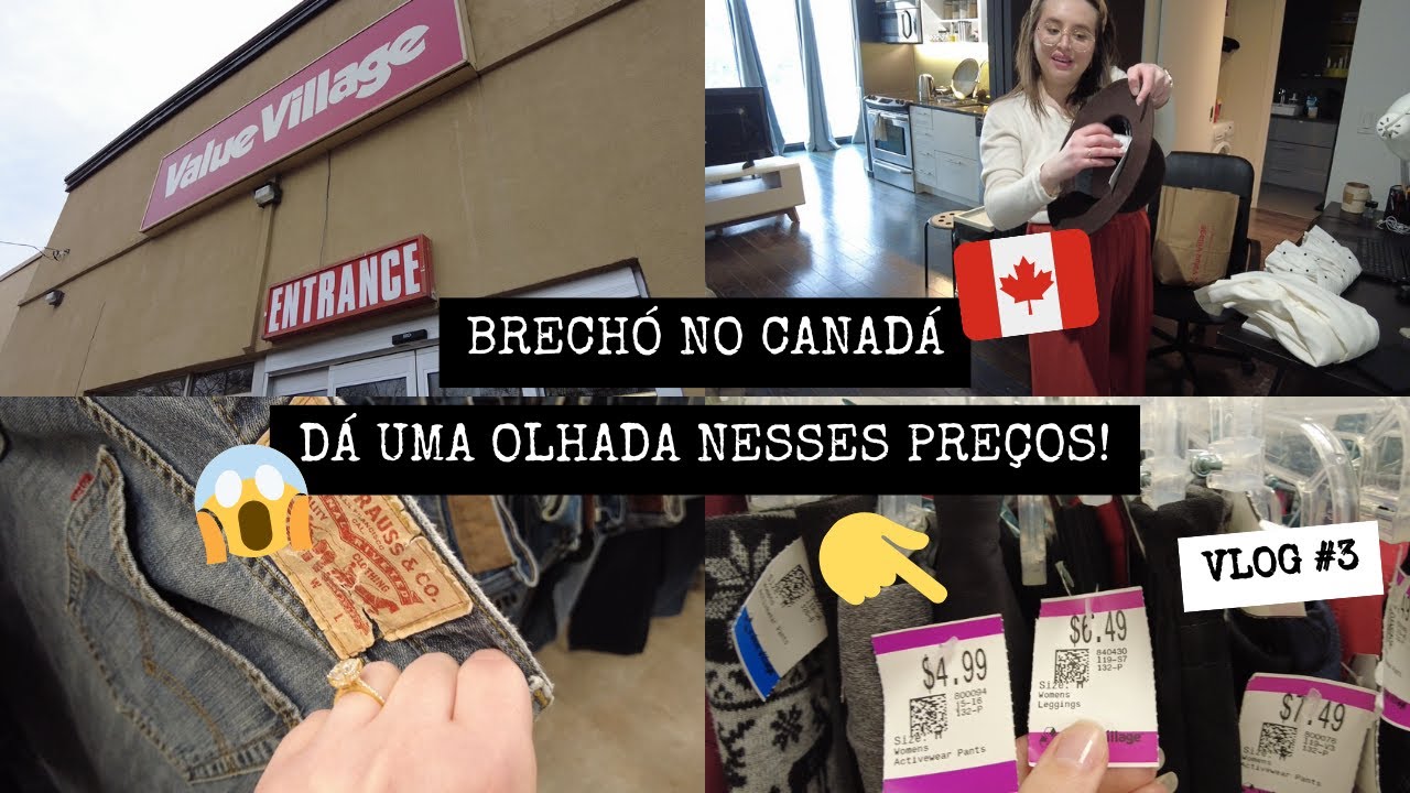 COMO É UM BRECHÓ NO CANADÁ? O QUE TEM NOS BRECHÓS DE TORONTO? Comprando roupa em um brechó Canadense