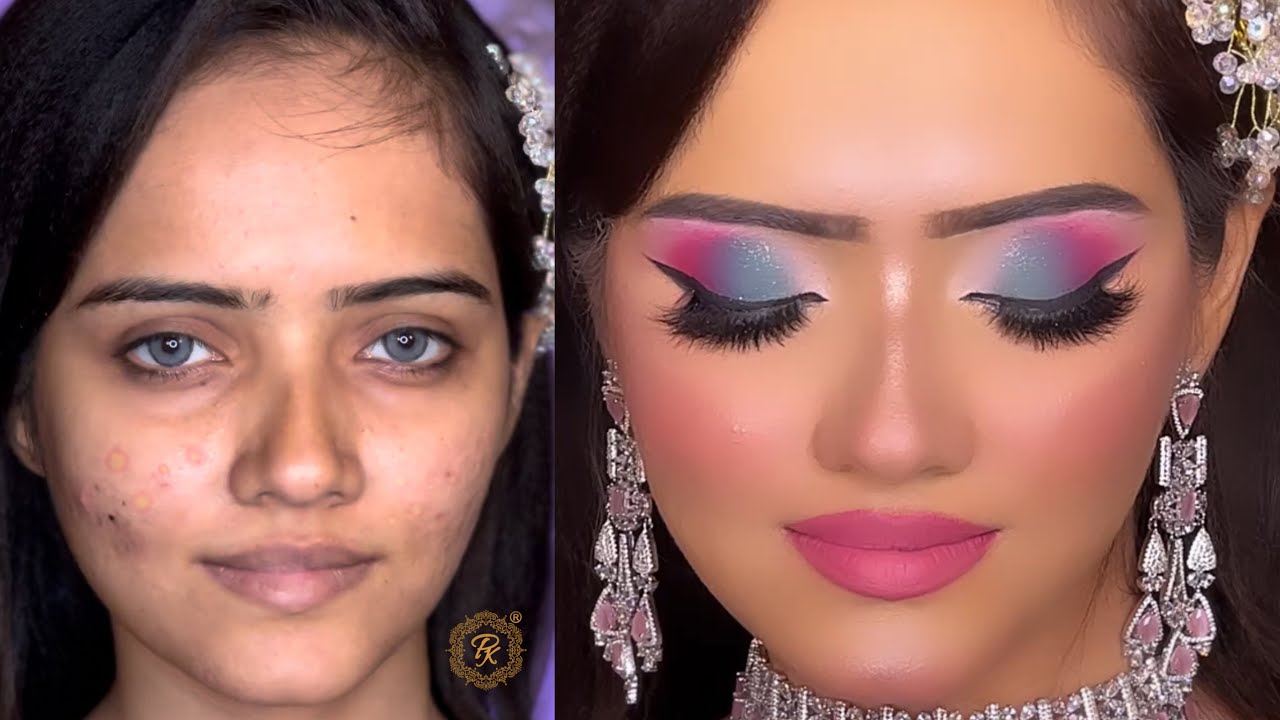 Quick Simple and Easy Bridal Oily Skin Makeup Tutorial | Long Lasting Makeup |  @pkmakeupstudio