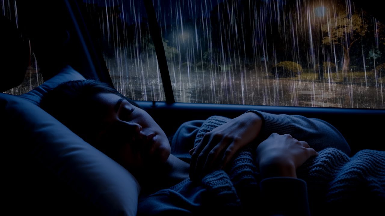 Heavy Rain in Car at Night When You Feel Lost but Still Breathing