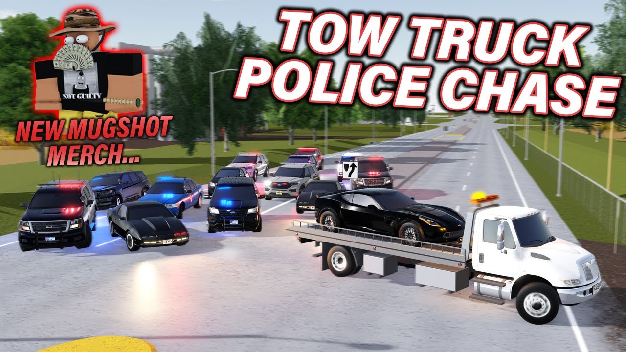 (I GOT ARRESTED) TOW TRUCK POLICE CHASE... || ROBLOX - Greenville