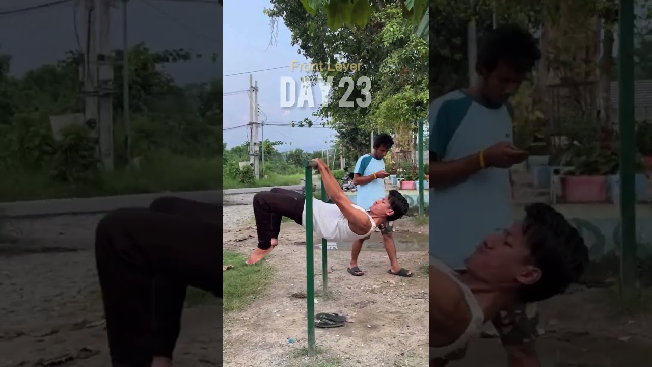 Day 1 vs Day 53 Here is my Front Lever journey #calisthenics #workout #strength #frontlever