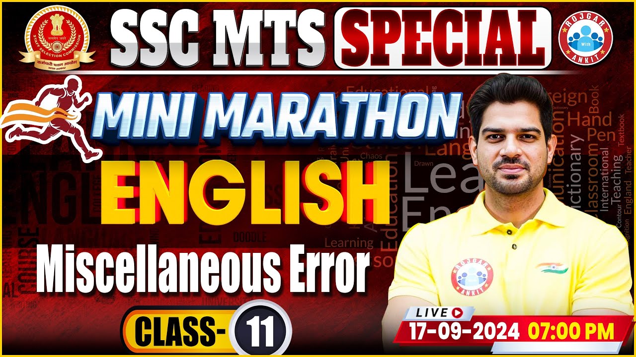 SSC MTS English Classes 2024 | Miscellaneous Error Marathon by Sanjeev Thakur Sir | English For MTS
