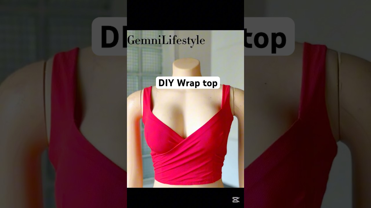 Draft and sew a wrap top pattern with a zip | DIY overlap top with zipper closure