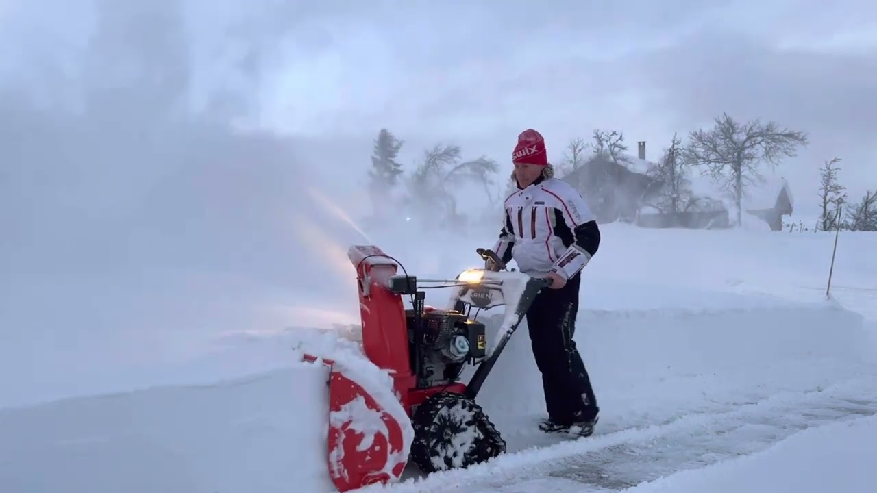Perfect full bucket 60 cm snow removed by Ariens Rapidtrak PRO