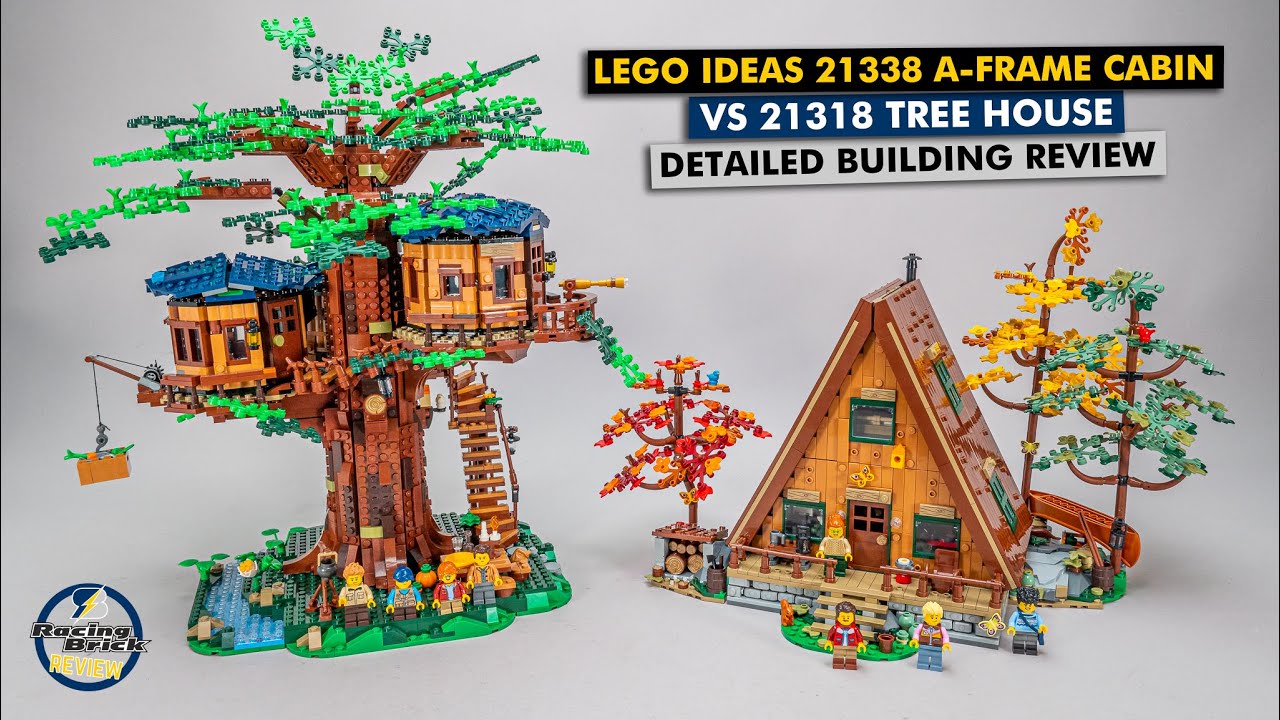 LEGO Ideas 21338 A-Frame Cabin vs 21318 Tree House - detailed building review & Easter eggs