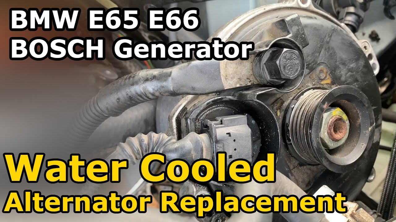 BMW E65 E66 745i 745LI Generator, Water Cooled Alternator Removal Replacement Fault CODE 28D7