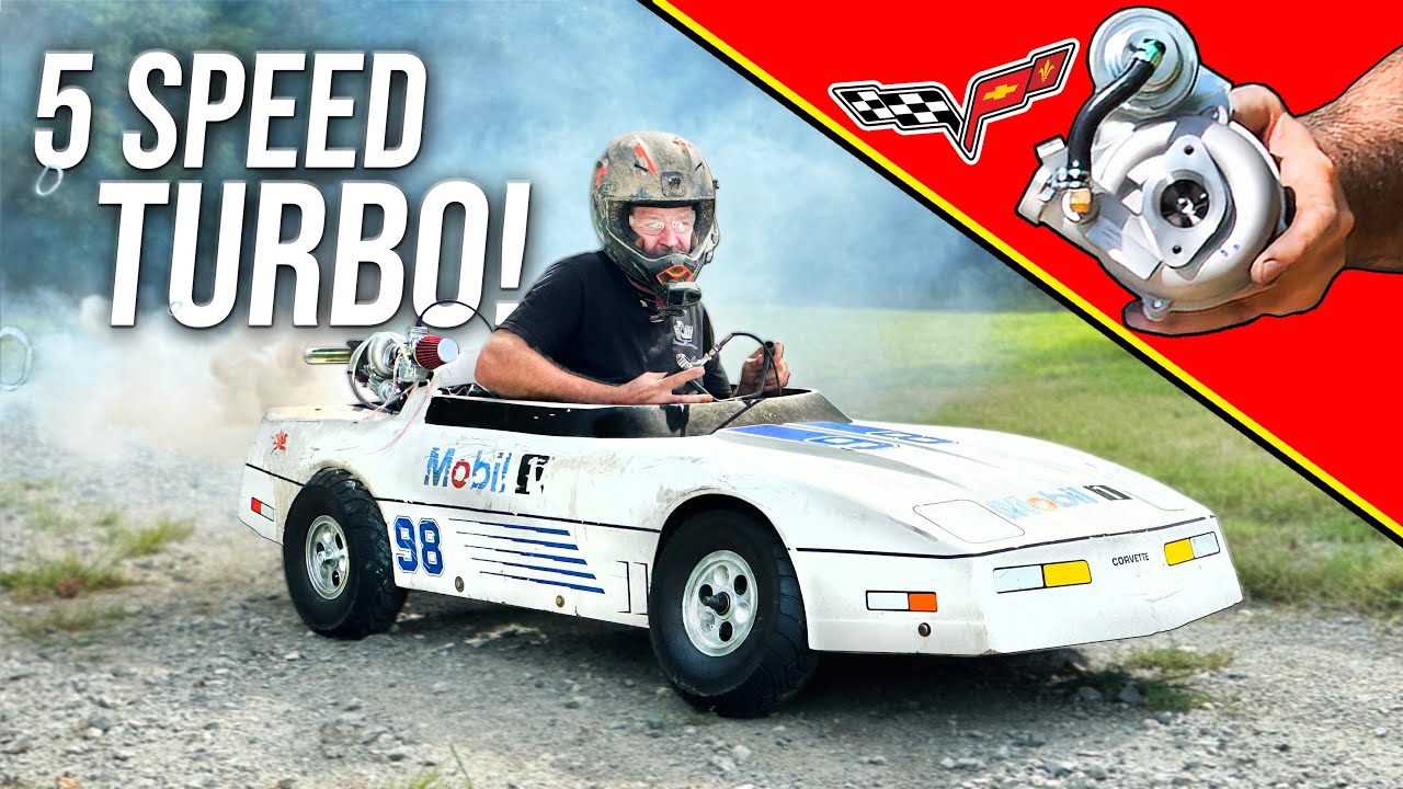 We Turbocharged Our 5 Speed Corvette Go Kart!