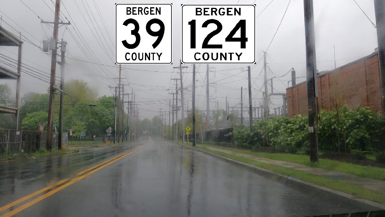 ⁴ᴷ⁶⁰ Driving in rain on Teaneck Road and Bergen Turnpike from Ridgefield Park, NJ to Ridgefield, NJ