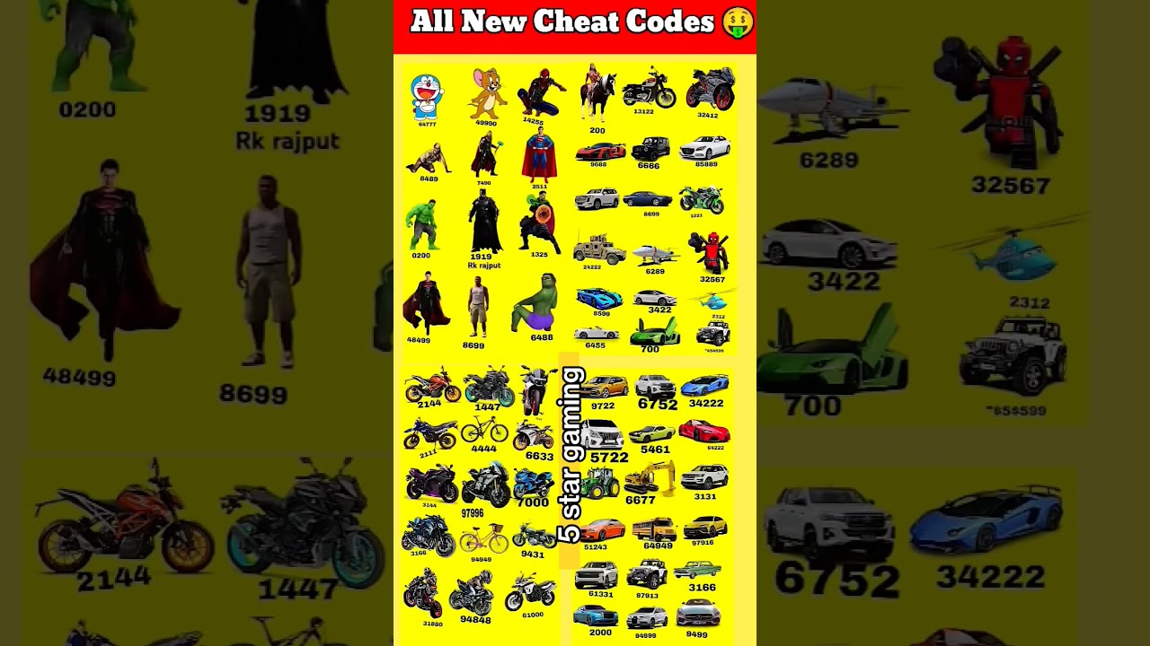spiderman+hulk+supermanReal code 💥Indian bike driving 3d all new cheat code update+plugin cheat code