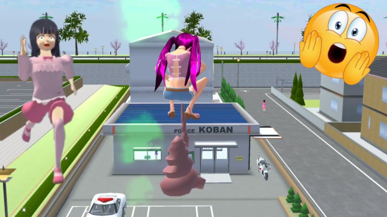 Rina Rumi Jadi Raksasa Eek Di Atap Kantor Polisi 😱😱🤣 Sakura School Simulator 