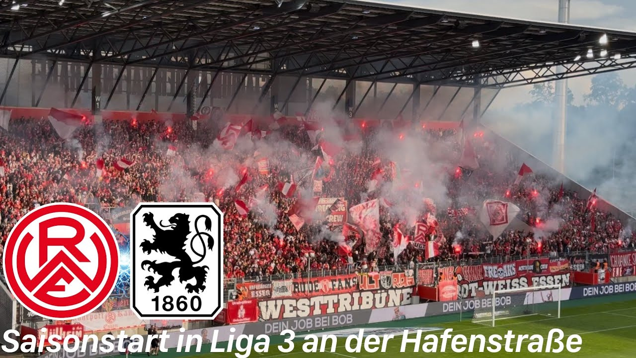 Rot-Weiss Essen - TSV 1860 München | große Pyroshow, intensives Spiel & super Stimmung zum Auftakt
