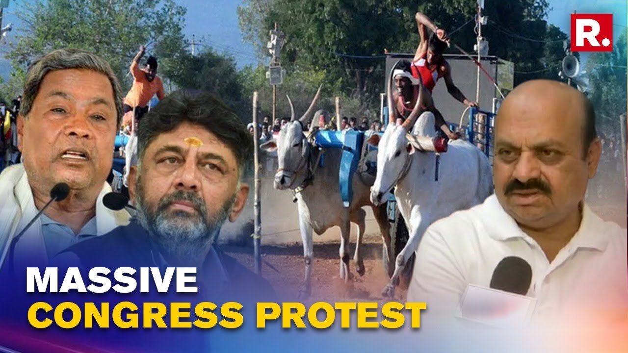 Karnataka: Congress Stages Protest Against Fuel Price Hike, March Towards Assembly In Bullock Carts
