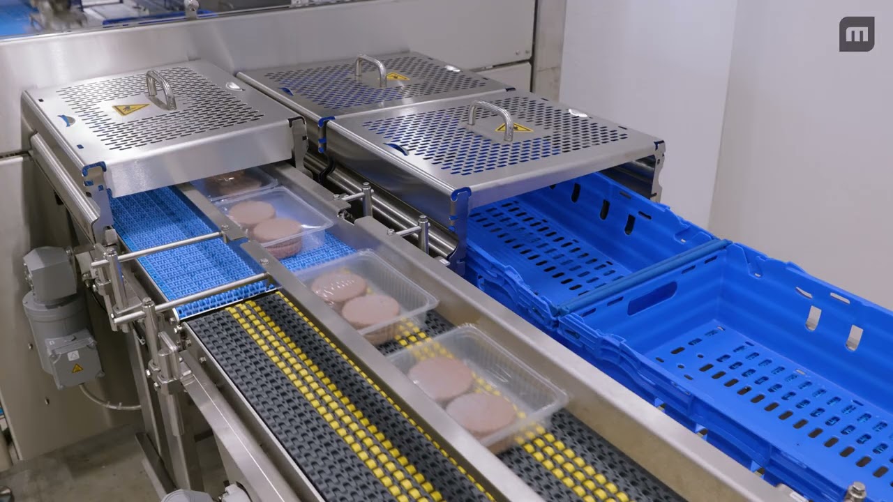 MULTIVAC Traysealing Packaging Line Solution for Frozen Burger Patties