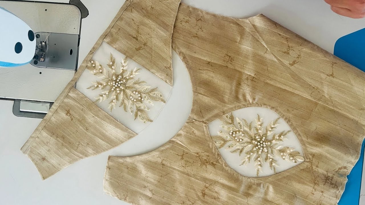 Net Blouse design Cutting and Stitching | Back neck Blouse designs | simple pattern blouse