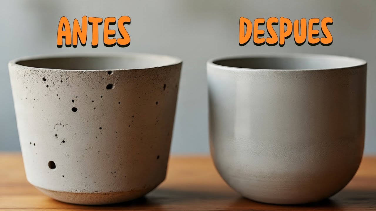 COMO EVITAR LAS BURBUJAS DE AIRE Y HUECOS en macetas de concreto o cemento( solucion definitiva
