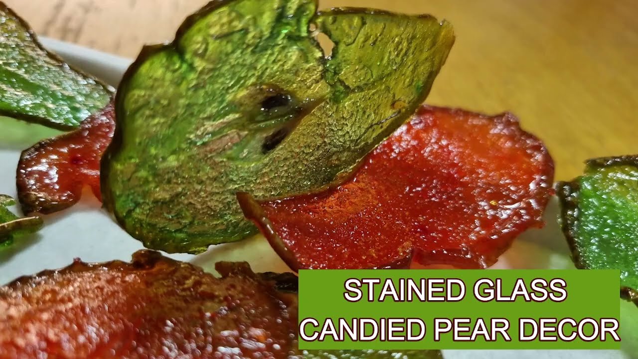 Stained glass candied pear d&eacute;cor