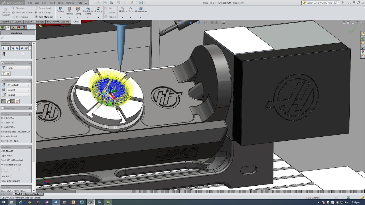 HSMWorks 4 & 5 axis bevel gear toolpathing & simulation