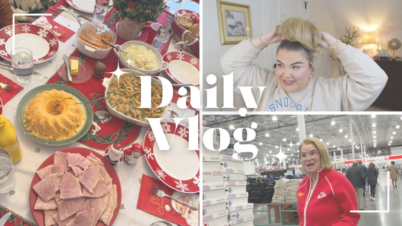 MAKE UP CHRISTMAS DAY, FAKE HAIR BUN, COSTCO TRIP | A FEW DAYS IN MY LIFE VLOG