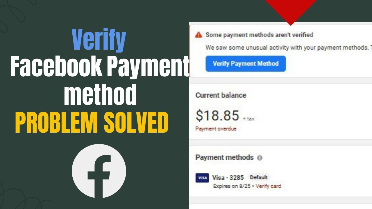 Verify Facebook payment method problem solved