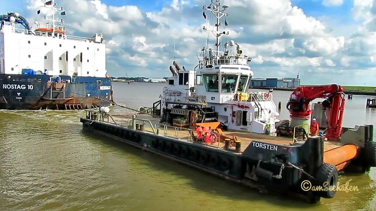 tug ISA PISA & Multicat TORSTEN PCLE IMO 9623142 tow cable layer NOSTAG 10 DMNC sealock bound  Emden