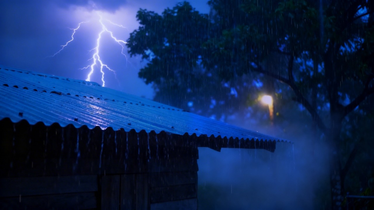 Deep Sleep in Minutes 🌙 | Gentle Night Rain & Thunderstorm  ASMR at a Forest Cabin