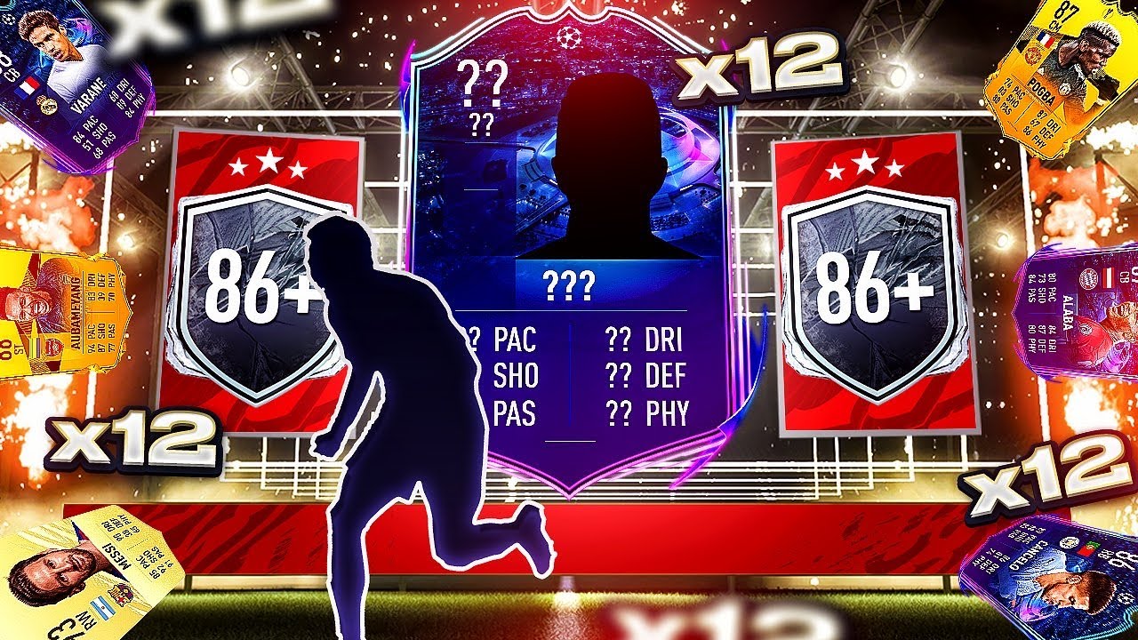 What do you get from 12 Guaranteed 86+ Player Upgrade Packs?