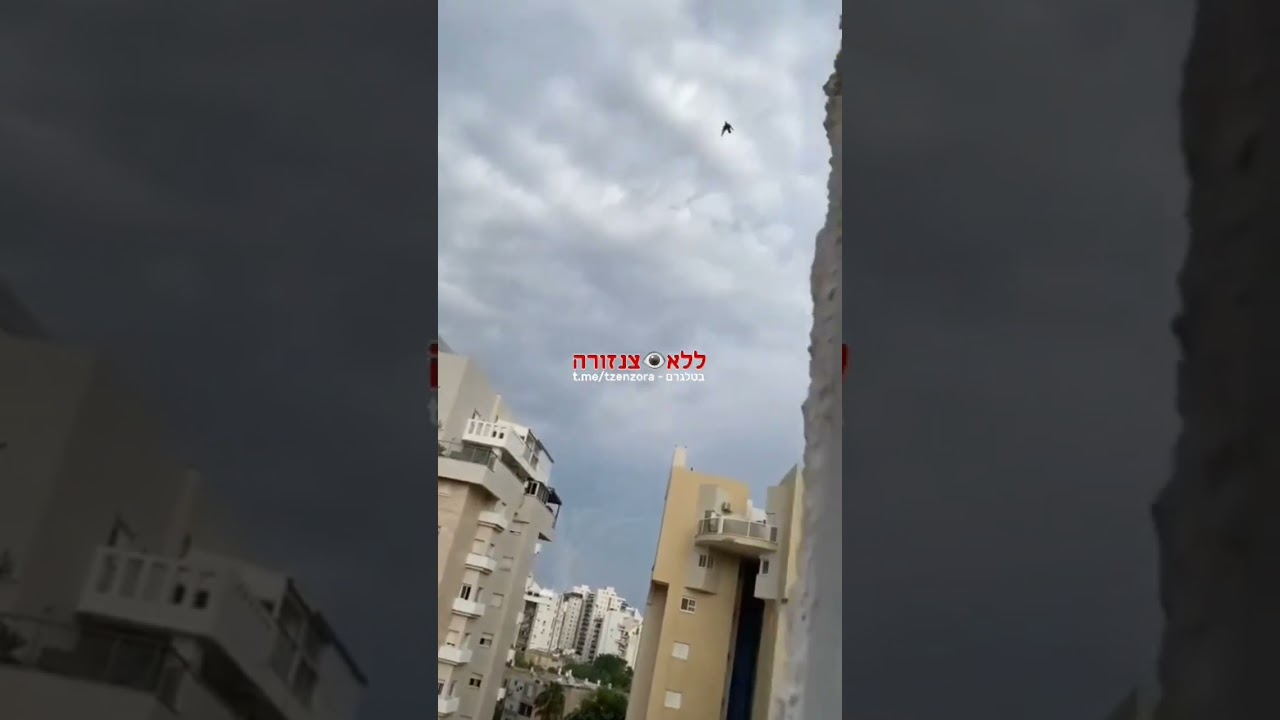 Bomba caindo em Ashkelon em Israel
