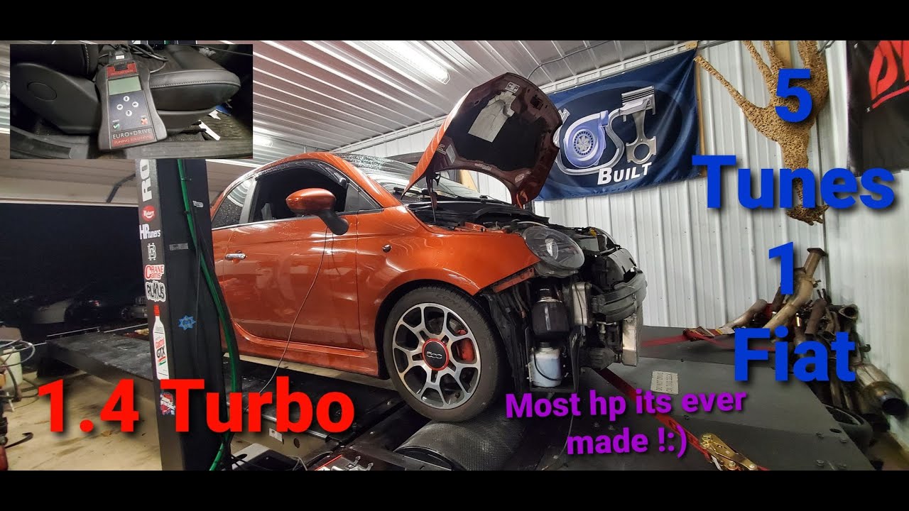 Fiat 500t hits the dyno to Test out 5 Different tunes! 1.4 turbo multi-air Abarth 595 vs 695 tune!