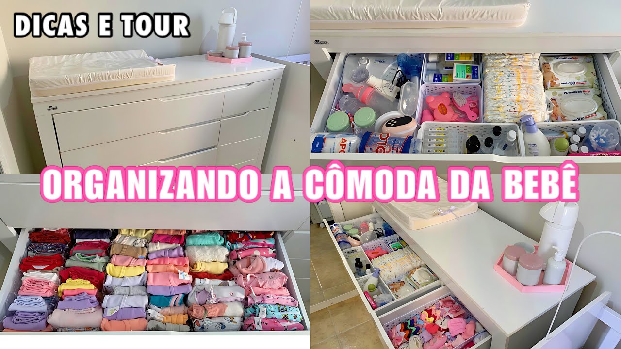 ORGANIZANDO A CÔMODA DA BEBÊ 🩷 DICAS E TOUR COMPLETO! IDEIA DE ORGANIZAÇÃO 2024