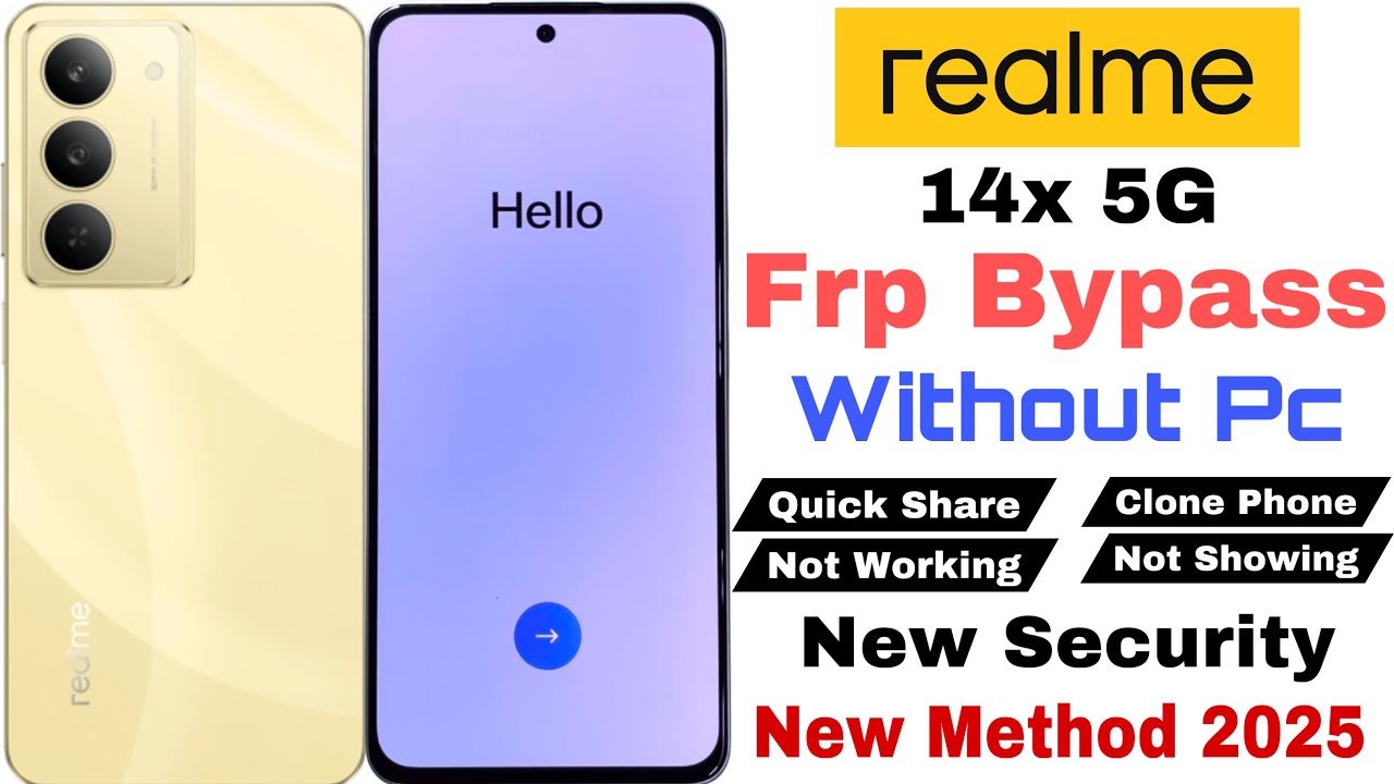 Realme 14x 5G Frp Bypass | Without Pc | Google Account Lock Unlock - New Security Update 2025