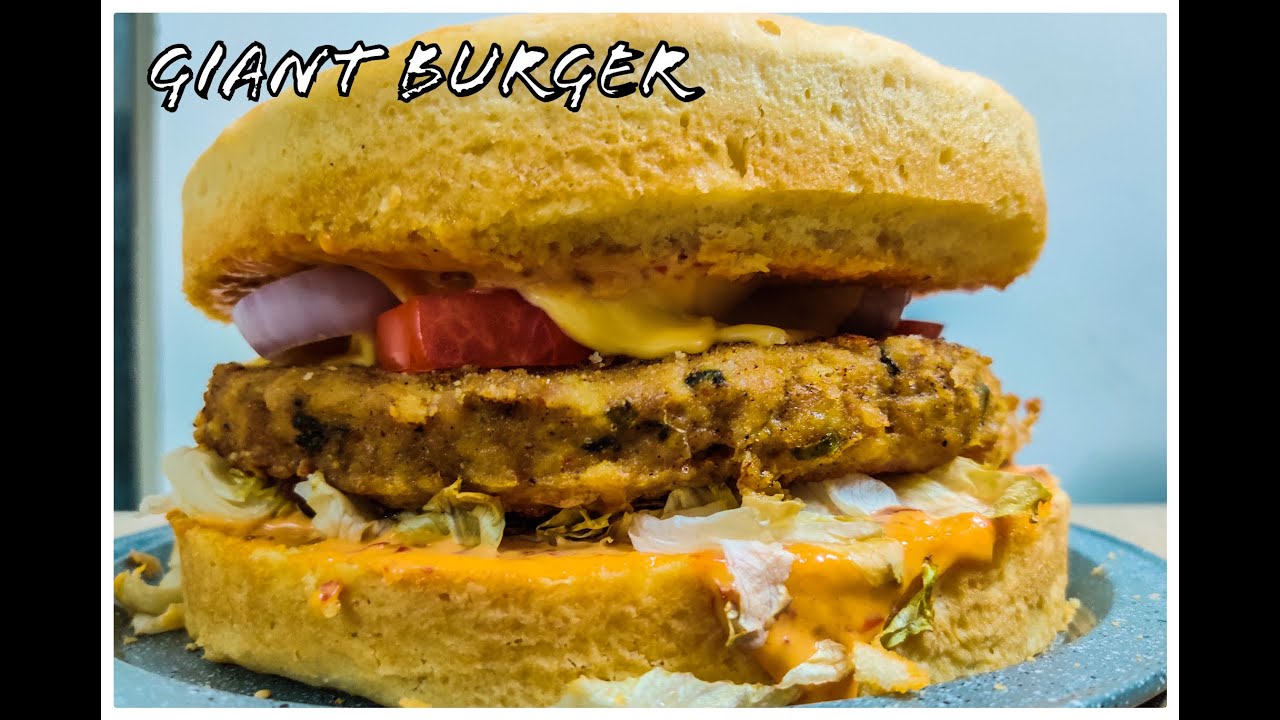 Giant Burger | How to Make a Giant Burger at Home | Burger Recipe