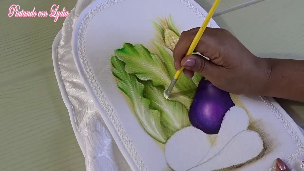 Pintura En Tela / Como Pintar Verduras / Lechuga