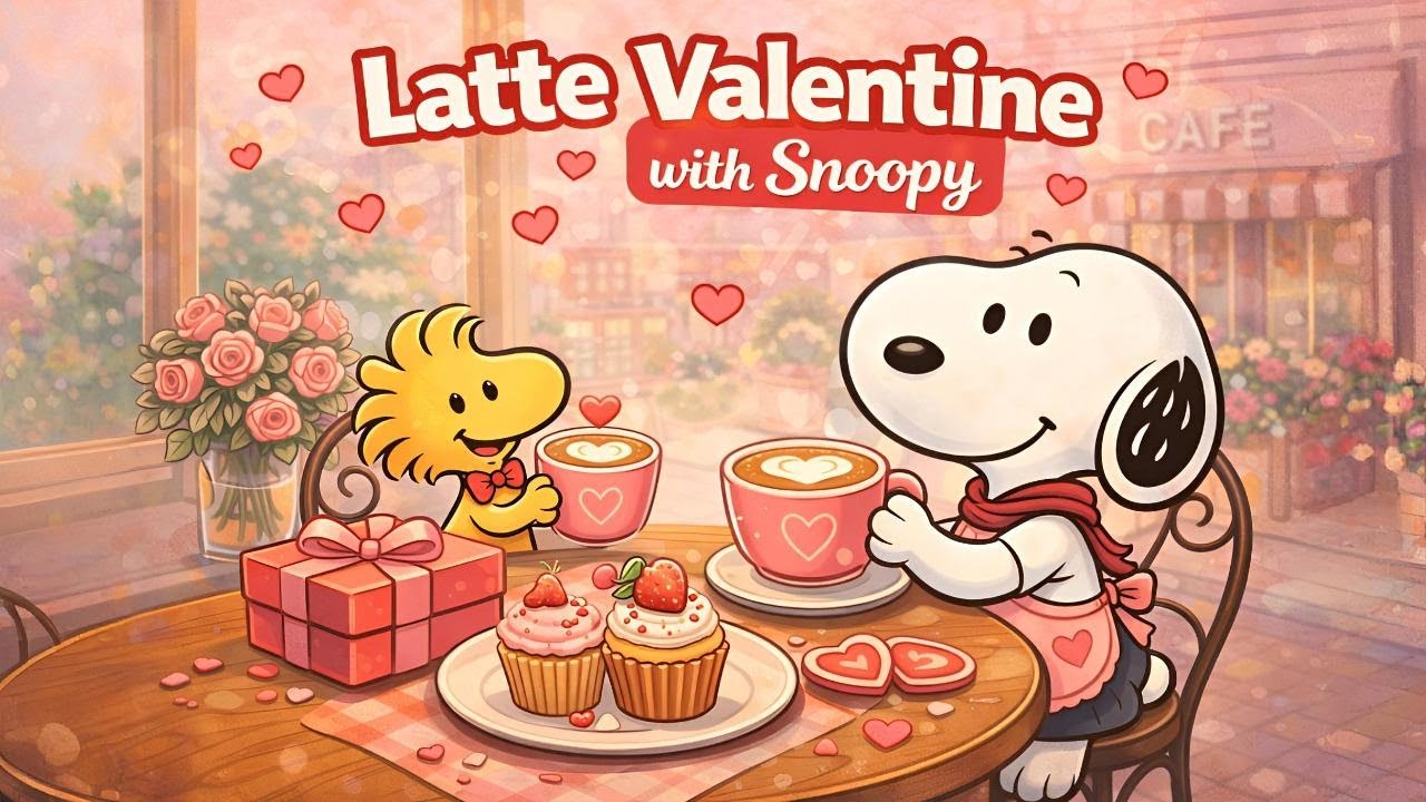 Sweet Valentine Cafe Jazz with Snoopy ☕💘 Soft Relaxing Music for Study, Coffee Time and Love Mood