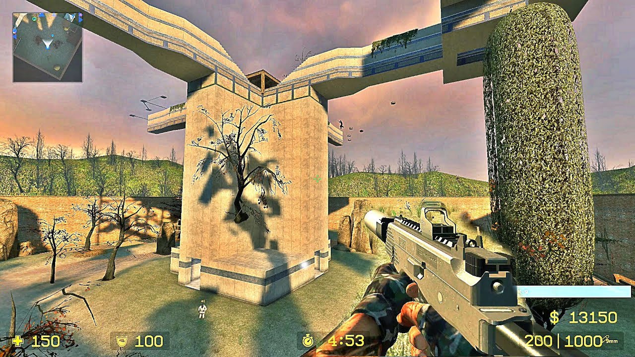 CSS · Мод на выживание в зомби: zm_x_dontfall_v3b — неограниченные боеприпасы