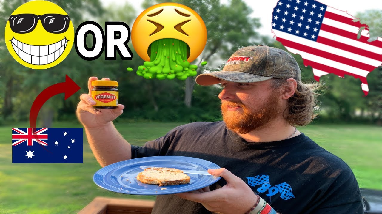 American bloke Tries Vegemite for the 1st time! (Becoming more Australian)